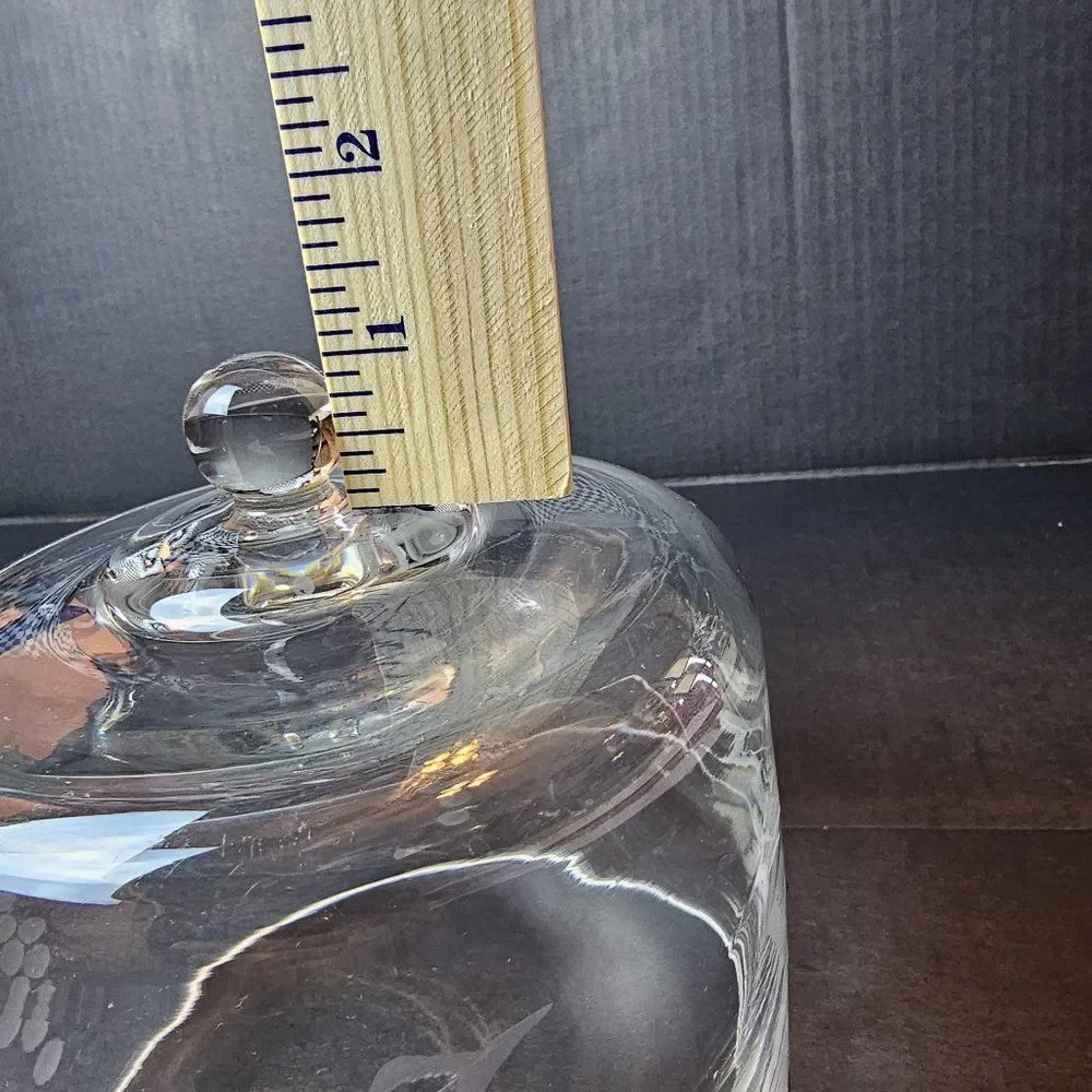 Replacement Clear Glass Dome for Cheese Board Etched Grapes 6